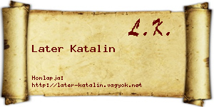 Later Katalin névjegykártya